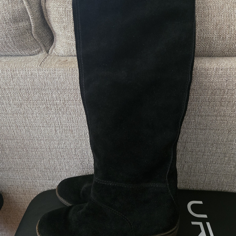 Lucky Brand Womens Knee High Black Heeled Boots